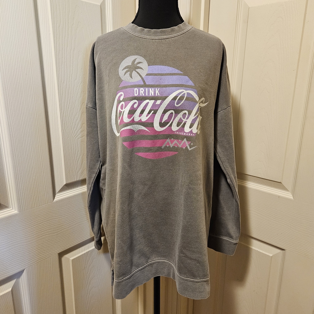 Retro Vintage Coca Cola Summer Sunset Graphic Sweatshirt  Size Medium